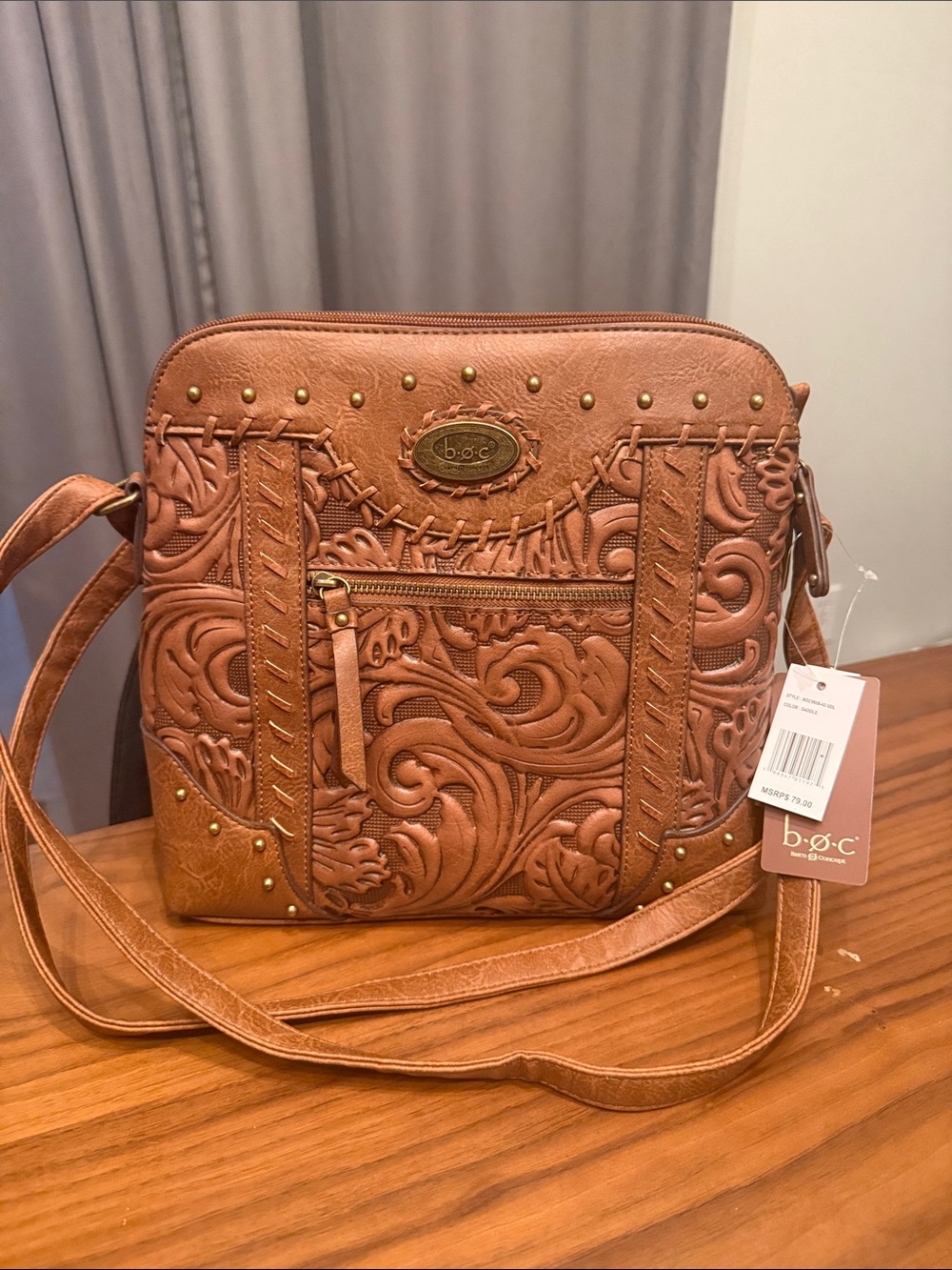 BOC embossed shoulder bag